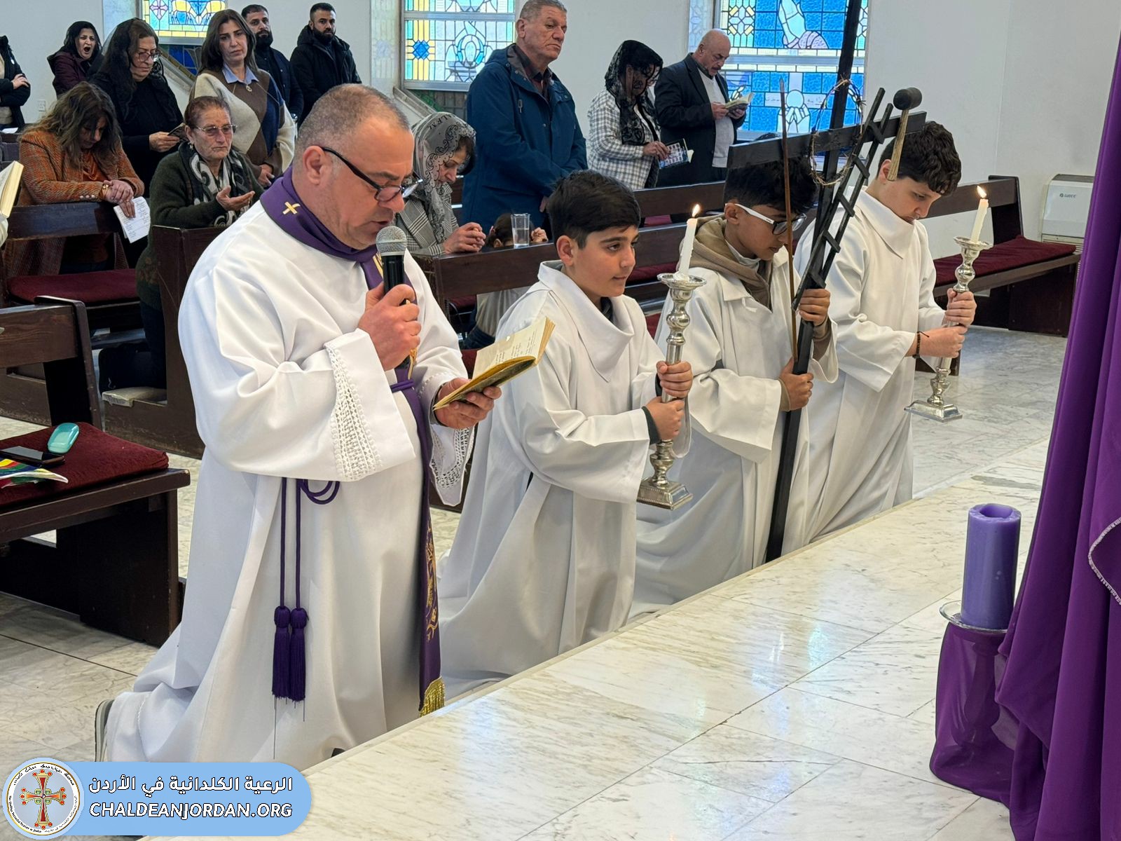 صلاة درب الصليب لرعيتنا الكلدانية في كنيسة اللاتين العلالي- الفحيص. الجمعة ٢٠٢٦/٣/٢٠